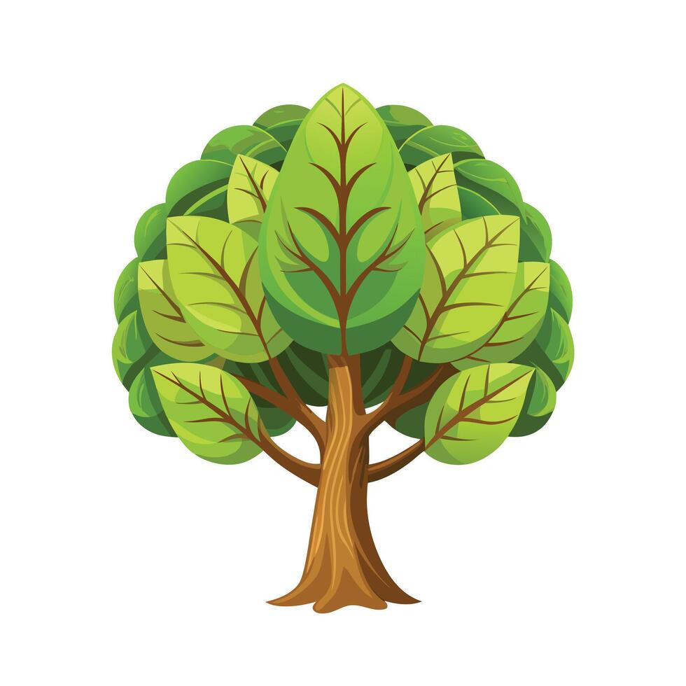 Beautiful Single Big Tree Illustration vector