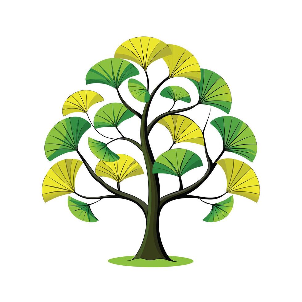 Beautiful Single Big Tree Illustration vector