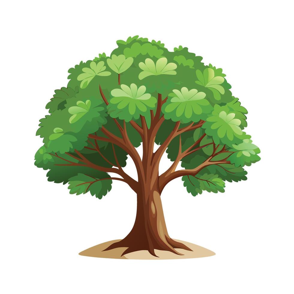 Beautiful Single Big Tree Illustration vector