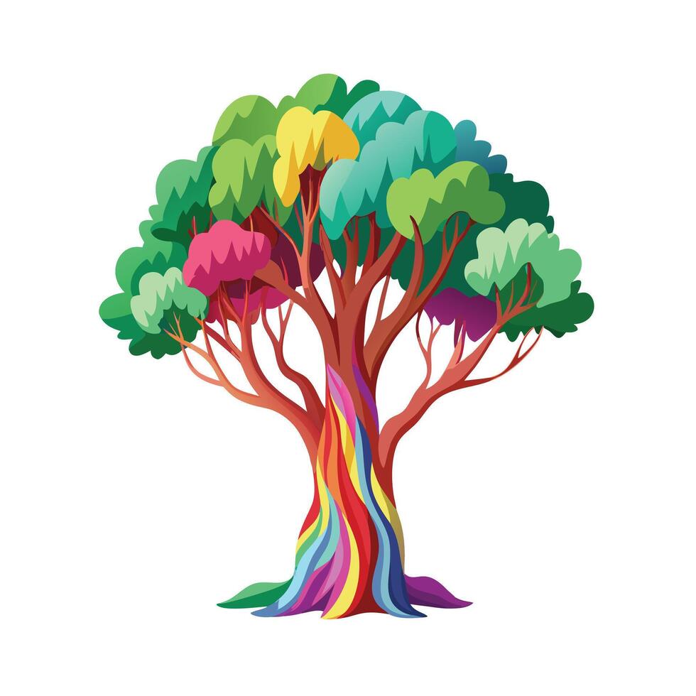 Beautiful Single Big Tree Illustration vector