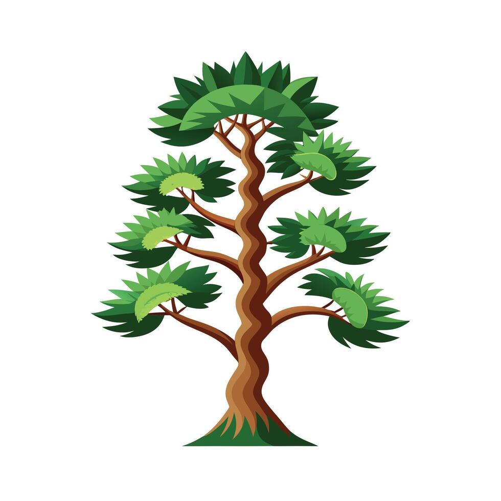 Beautiful Single Big Tree Illustration vector
