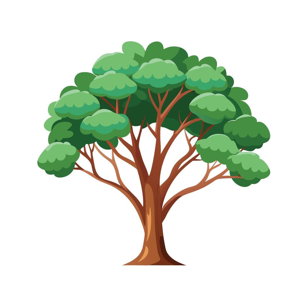 Beautiful Single Big Tree Illustration vector