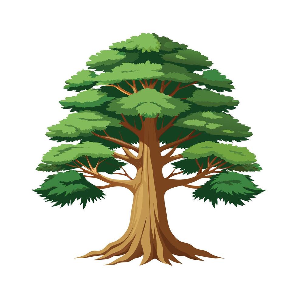 Beautiful Single Big Tree Illustration vector