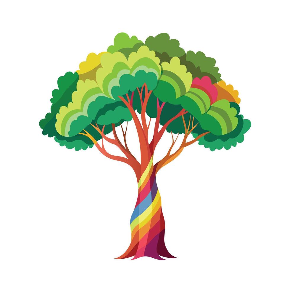 Beautiful Single Big Tree Illustration vector