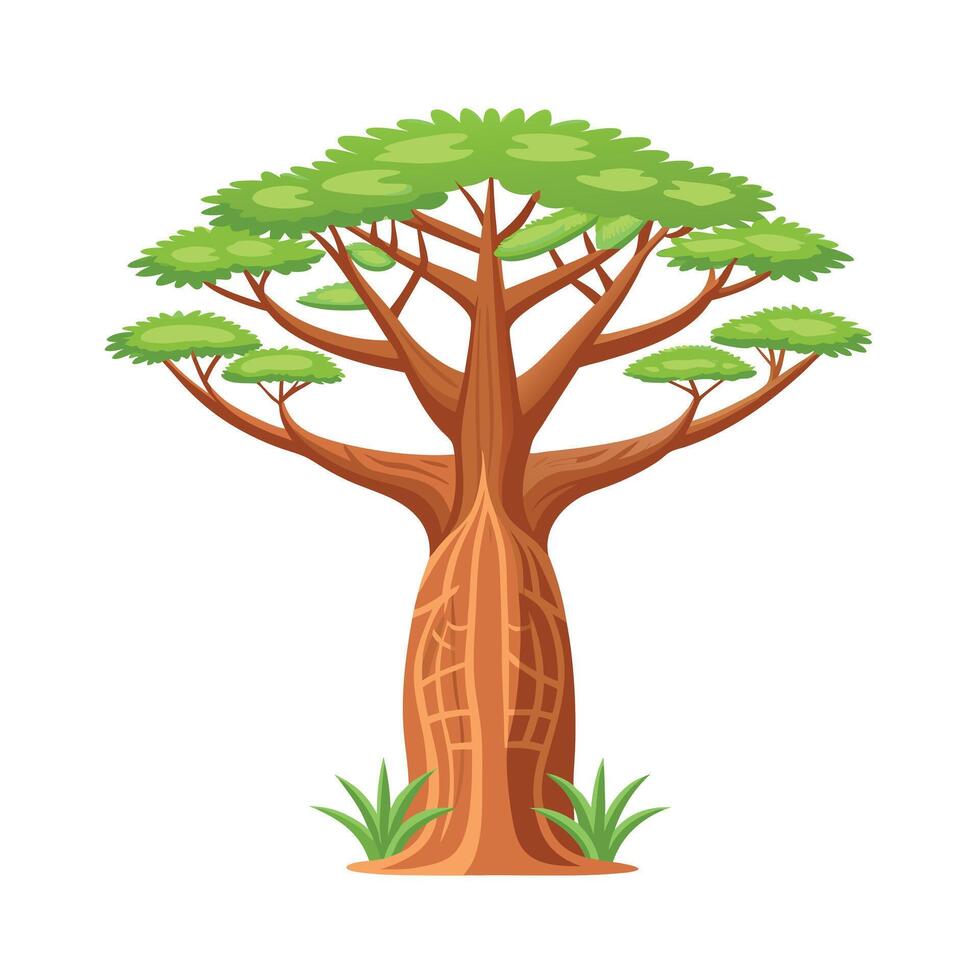 Beautiful Single Big Tree Illustration vector