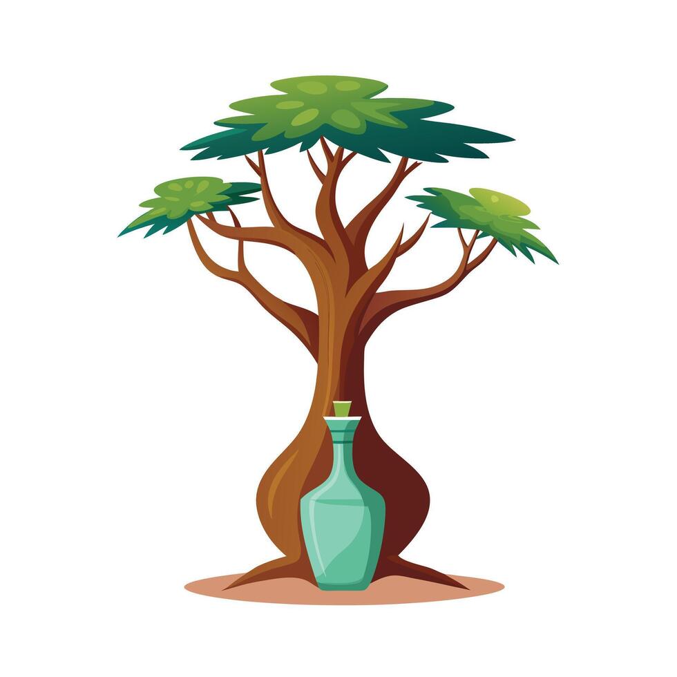 Beautiful Single Big Tree Illustration vector