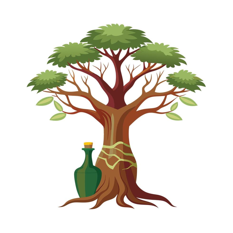 Beautiful Single Big Tree Illustration vector