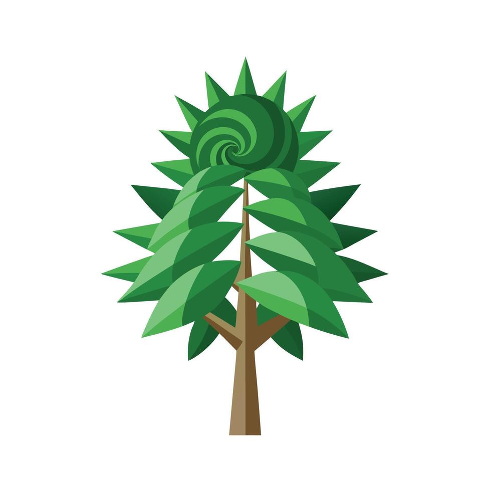 Beautiful Single Big Tree Illustration vector