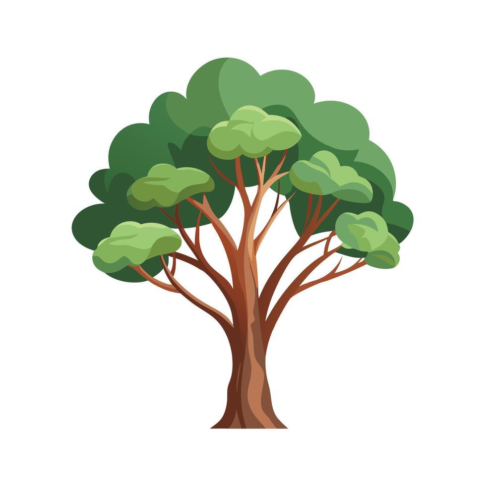 Beautiful Single Big Tree Illustration vector