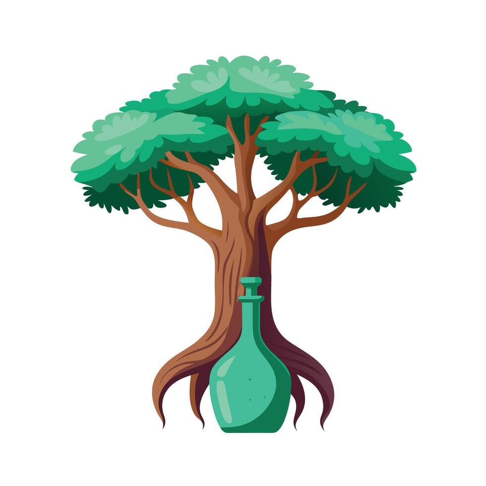 Beautiful Single Big Tree Illustration vector