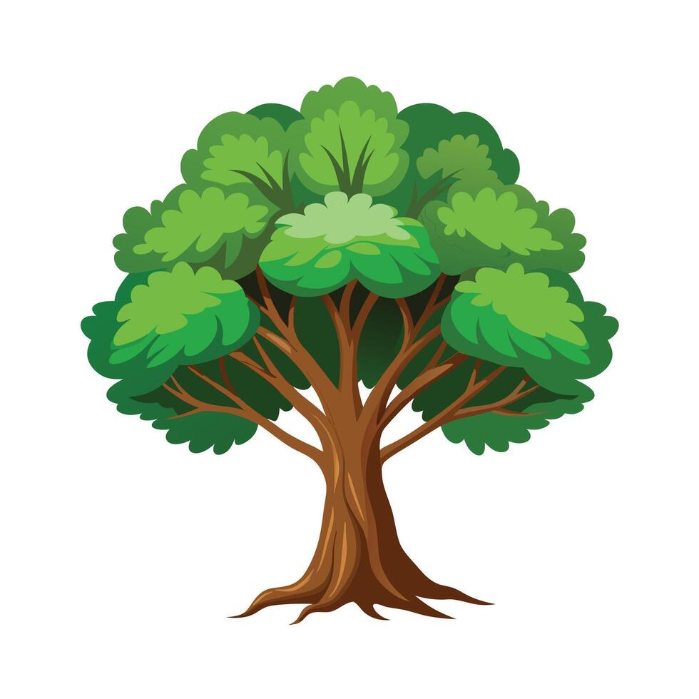 Beautiful Single Big Tree Illustration vector