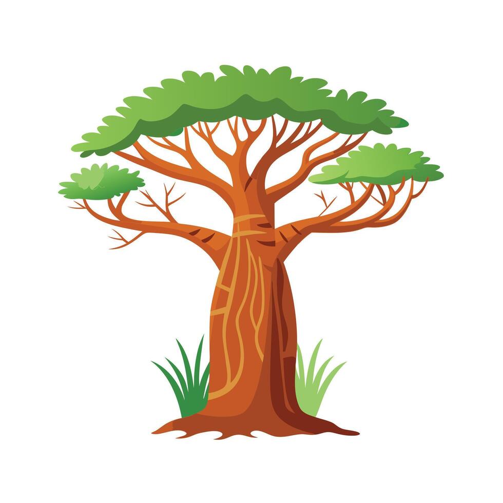 Beautiful Single Big Tree Illustration vector
