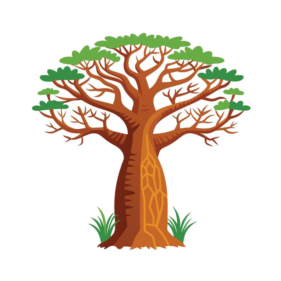 Beautiful Single Big Tree Illustration vector