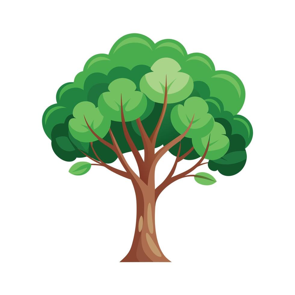 Beautiful Single Big Tree Illustration vector