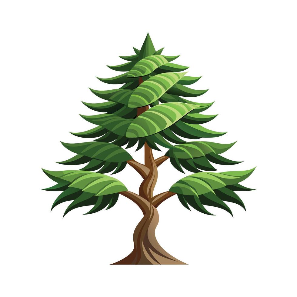 Beautiful Single Big Tree Illustration vector