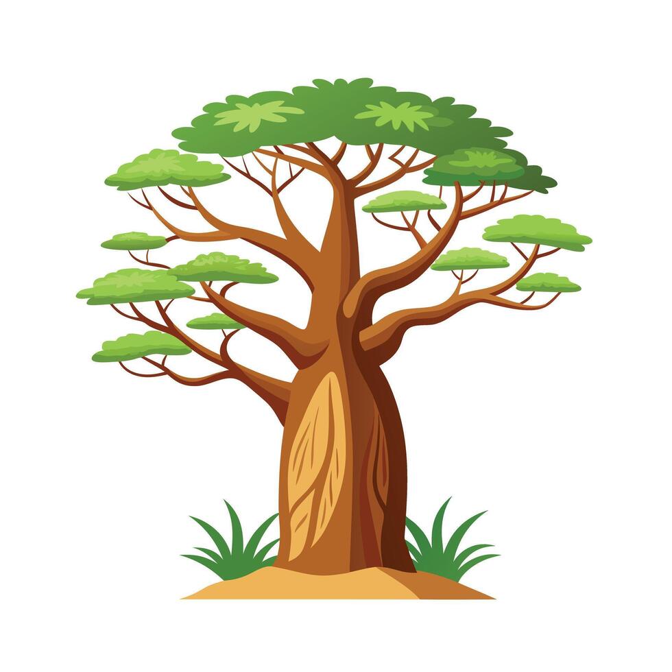Beautiful Single Big Tree Illustration vector