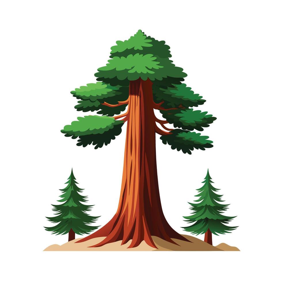 Beautiful Single Big Tree Illustration vector