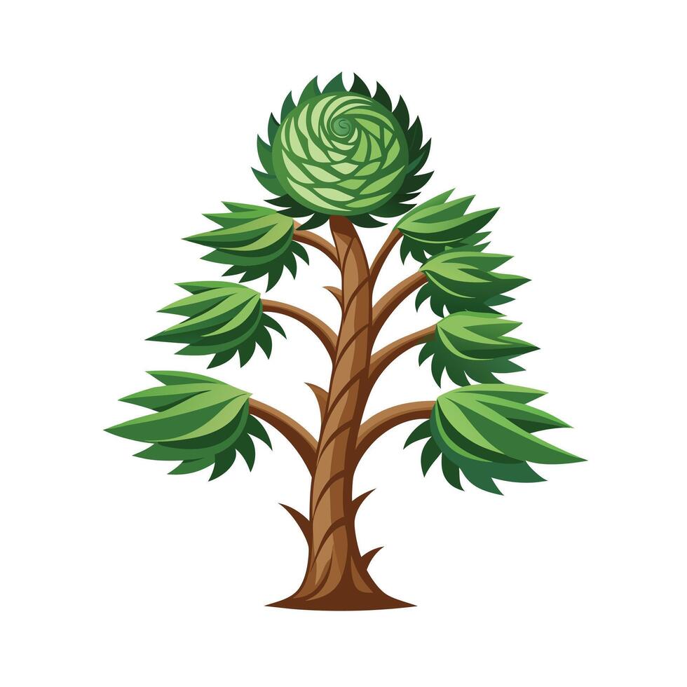Beautiful Single Big Tree Illustration vector