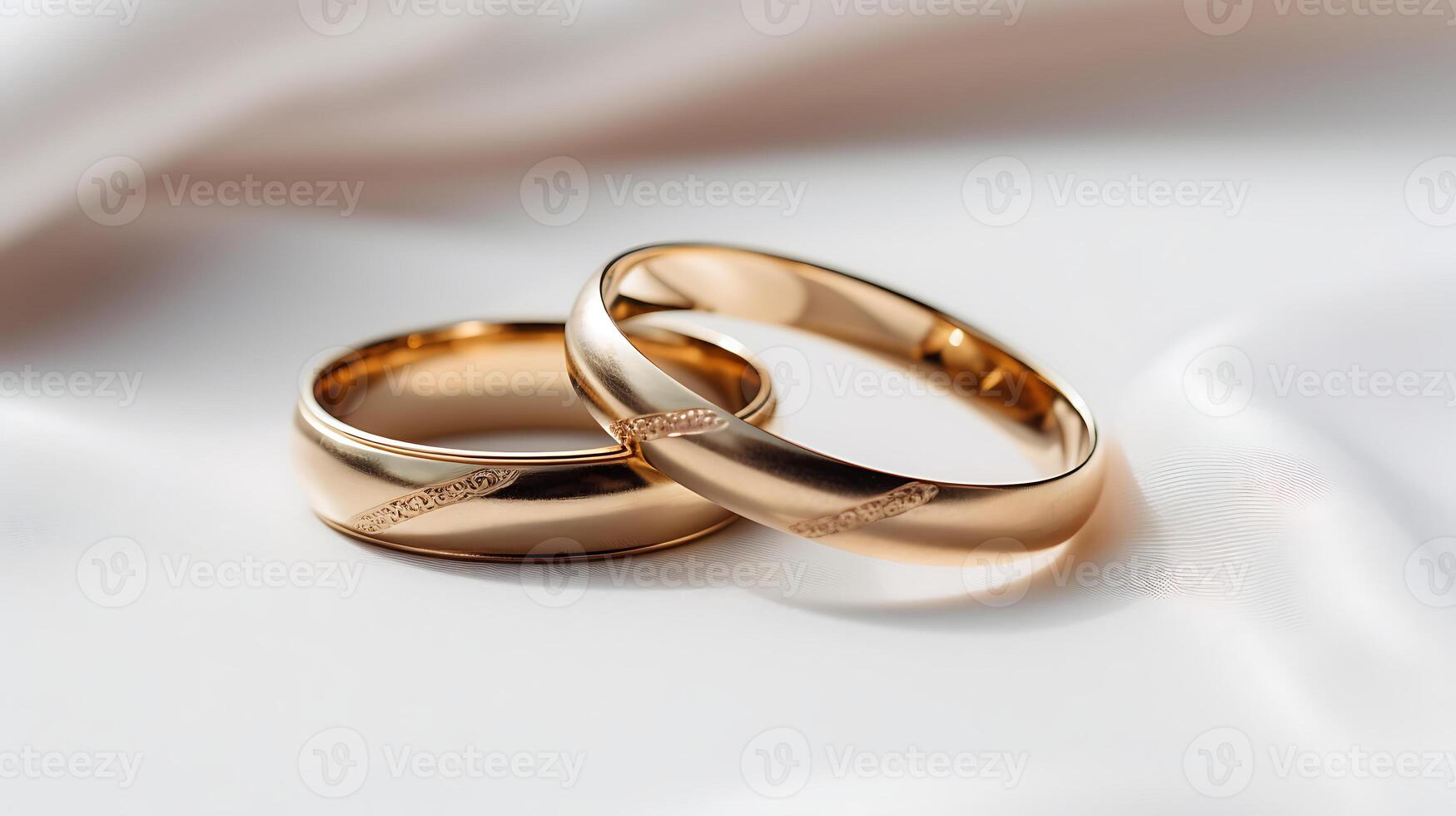 A pair of gold wedding rings. photo