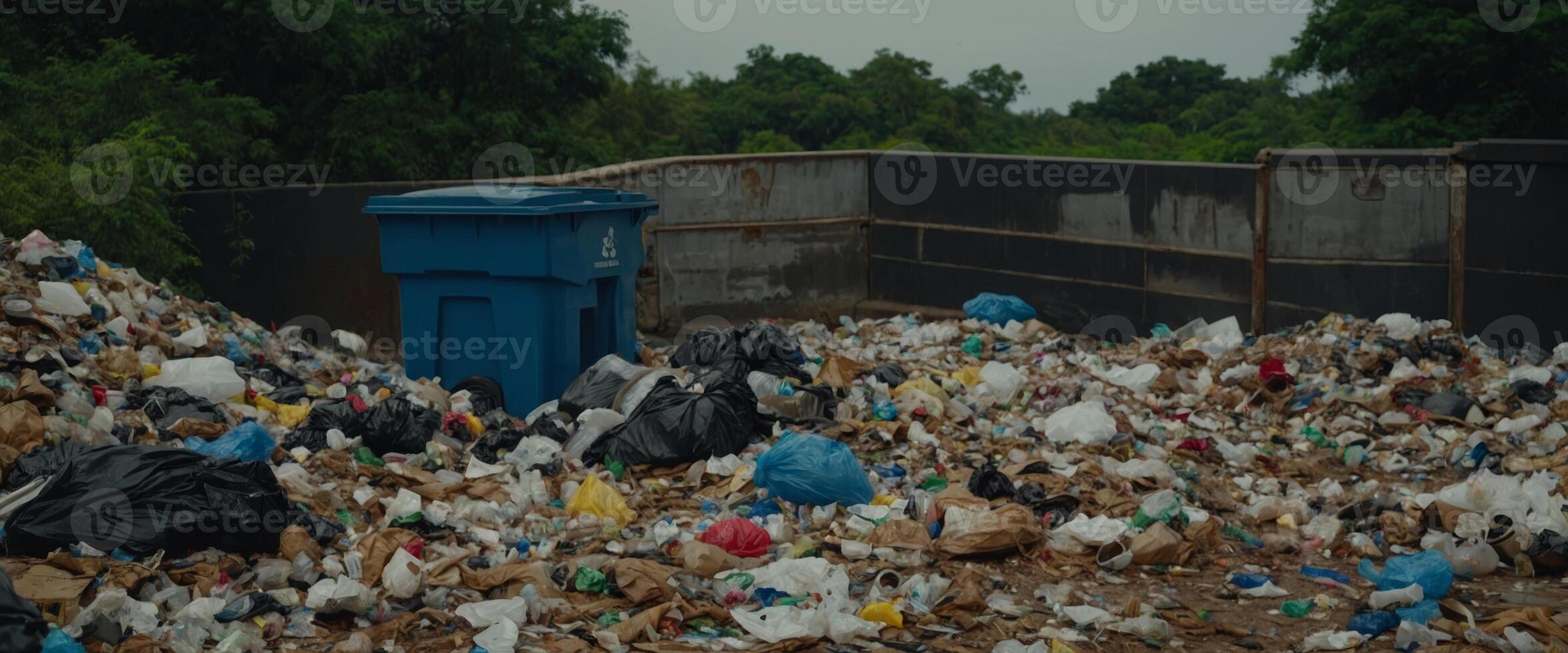 Trash for recycle and reduce ecology environment. photo