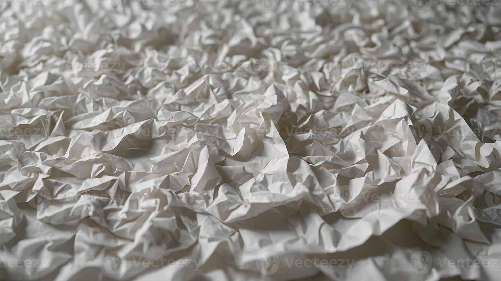 Strips of white crumpled paper with folds as a background. photo
