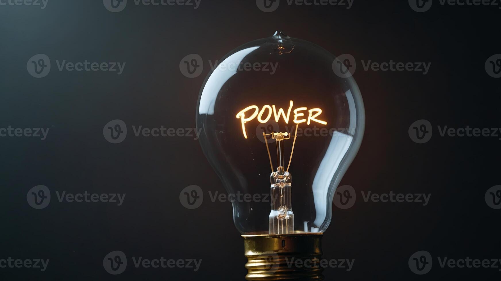 a light bulb with a message that says quot power quot on the top. photo