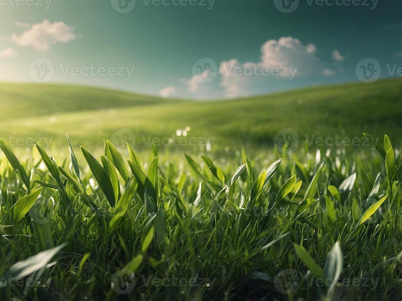 art abstract spring background or summer background with fresh green. photo