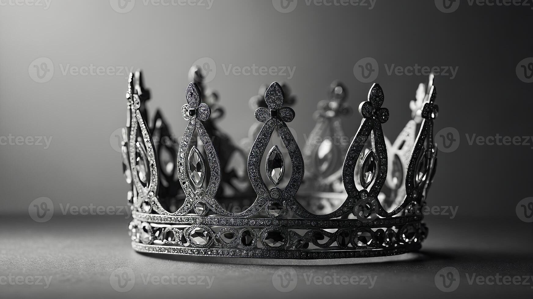 banner background International Beauty Pageant Day theme, and wide copy space, Monochrome image of a crown with delicate lines and shadows for a minimalist look,. photo