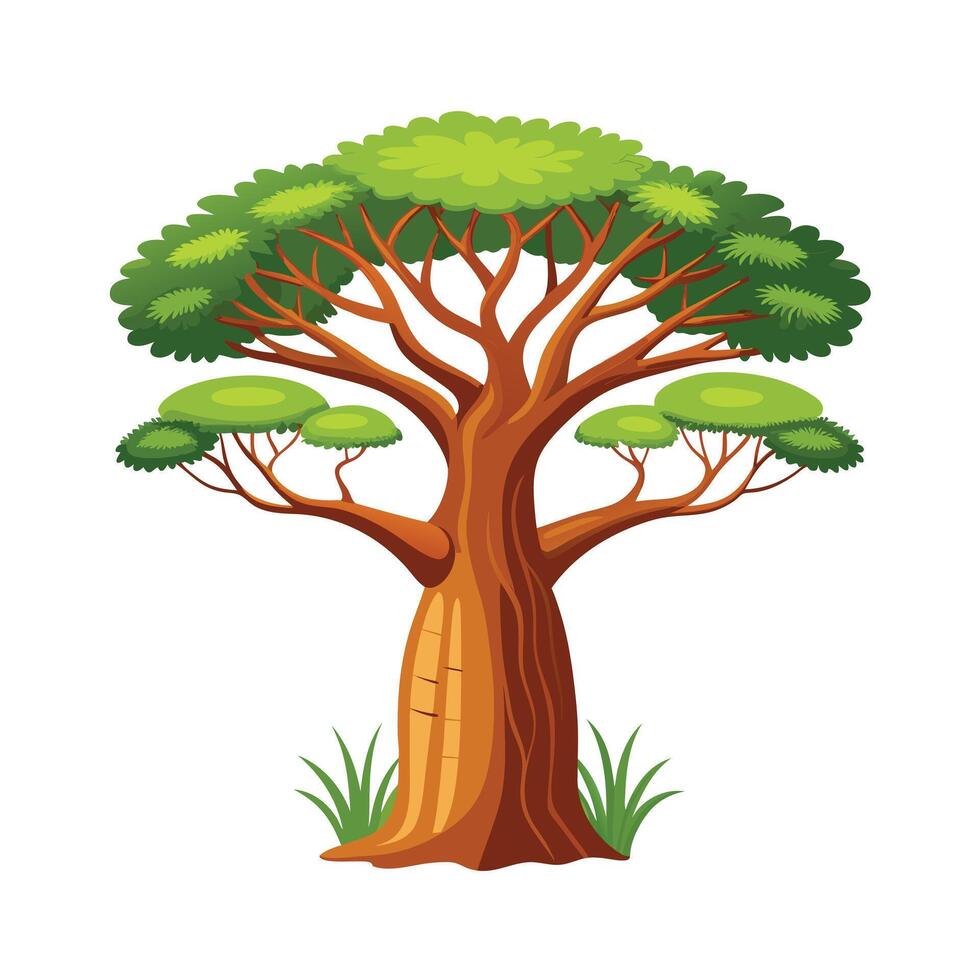 Beautiful Single Big Tree Illustration vector