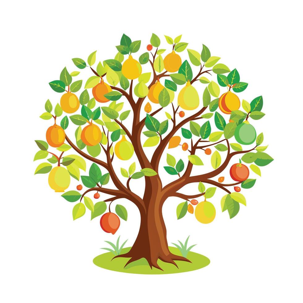 Beautiful Single Big Tree Illustration vector