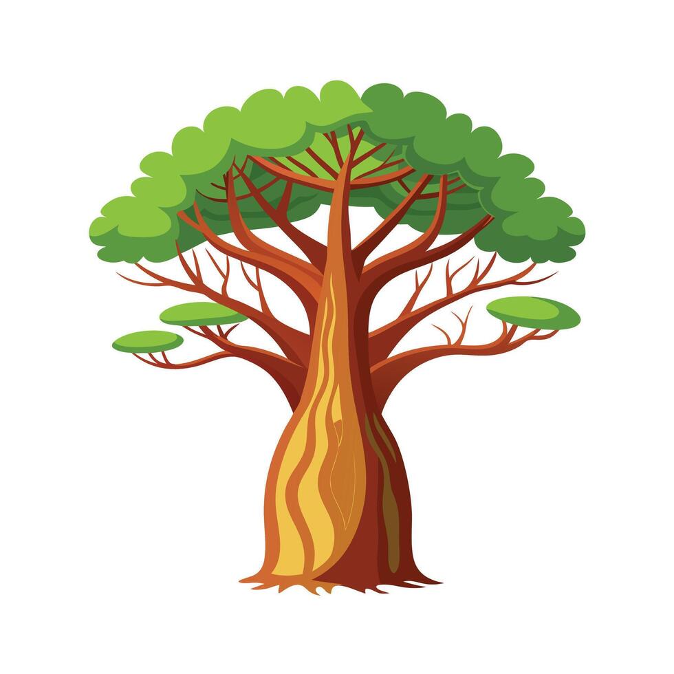 Beautiful Single Big Tree Illustration vector