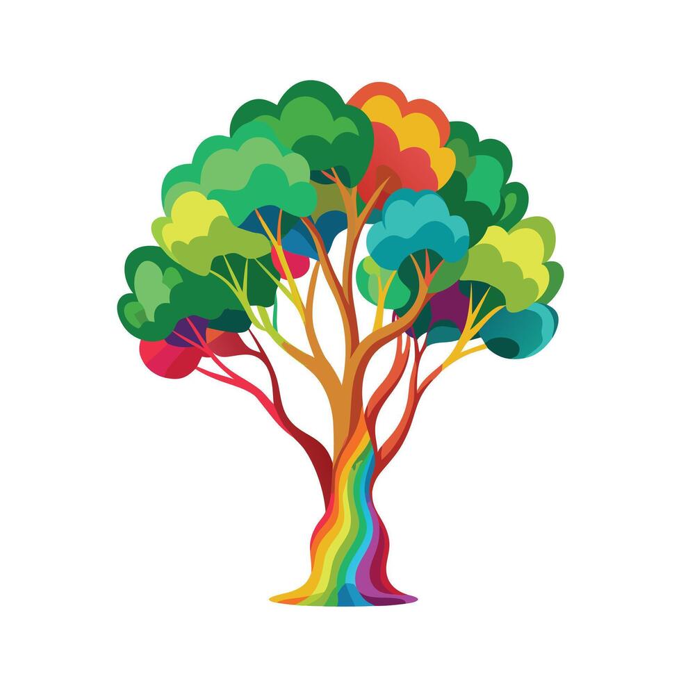 Beautiful Single Big Tree Illustration vector