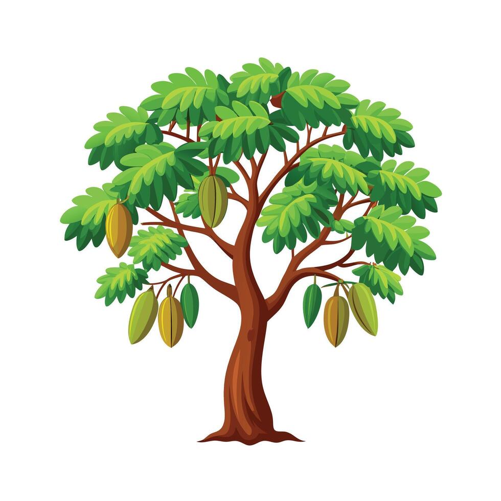 Beautiful Single Big Tree Illustration vector