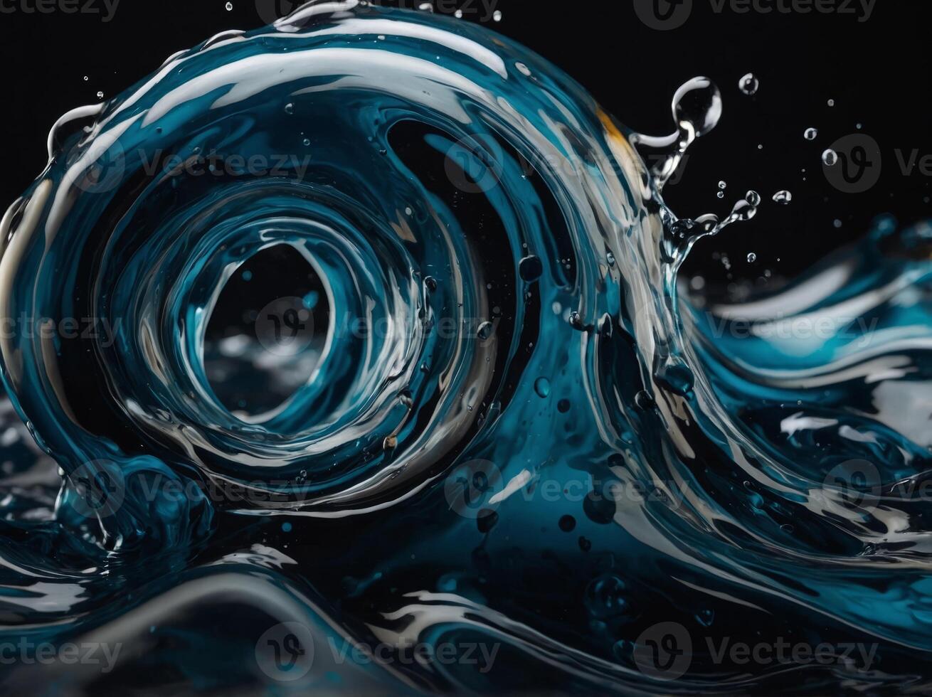 Fluid art capturing the dynamic beauty of liquid forms. photo