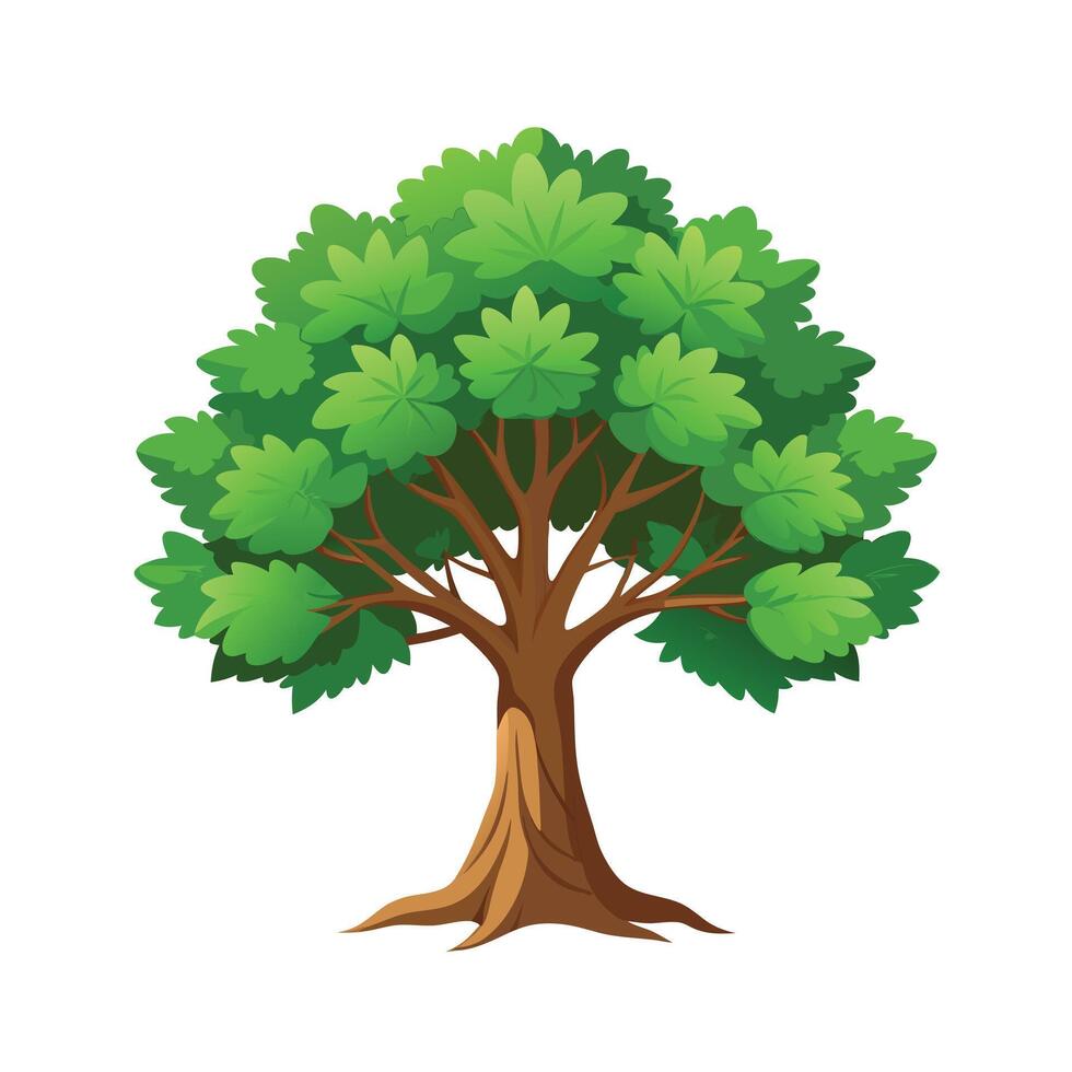 Beautiful Single Big Tree Illustration vector