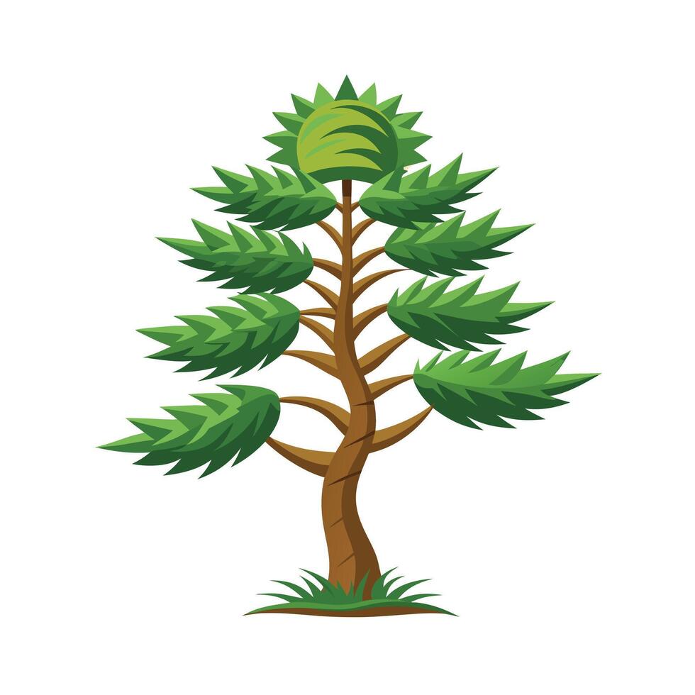 Beautiful Single Big Tree Illustration vector