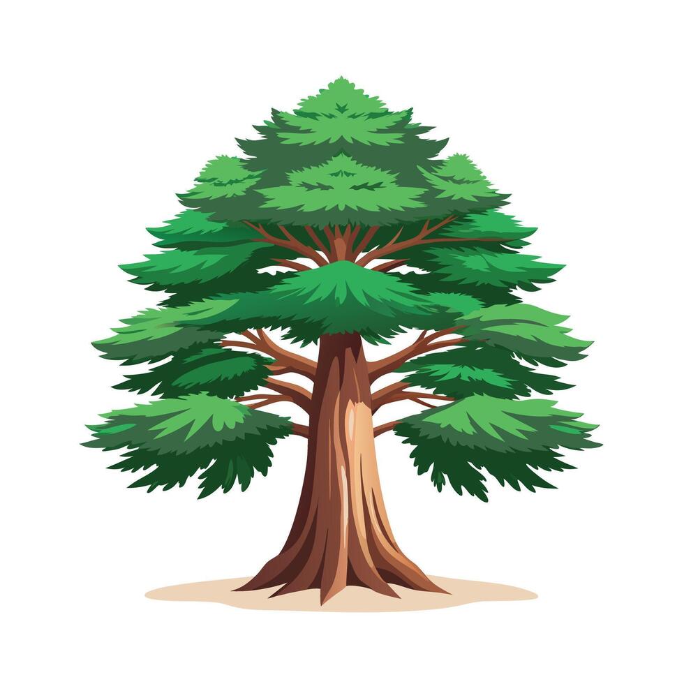 Beautiful Single Big Tree Illustration vector