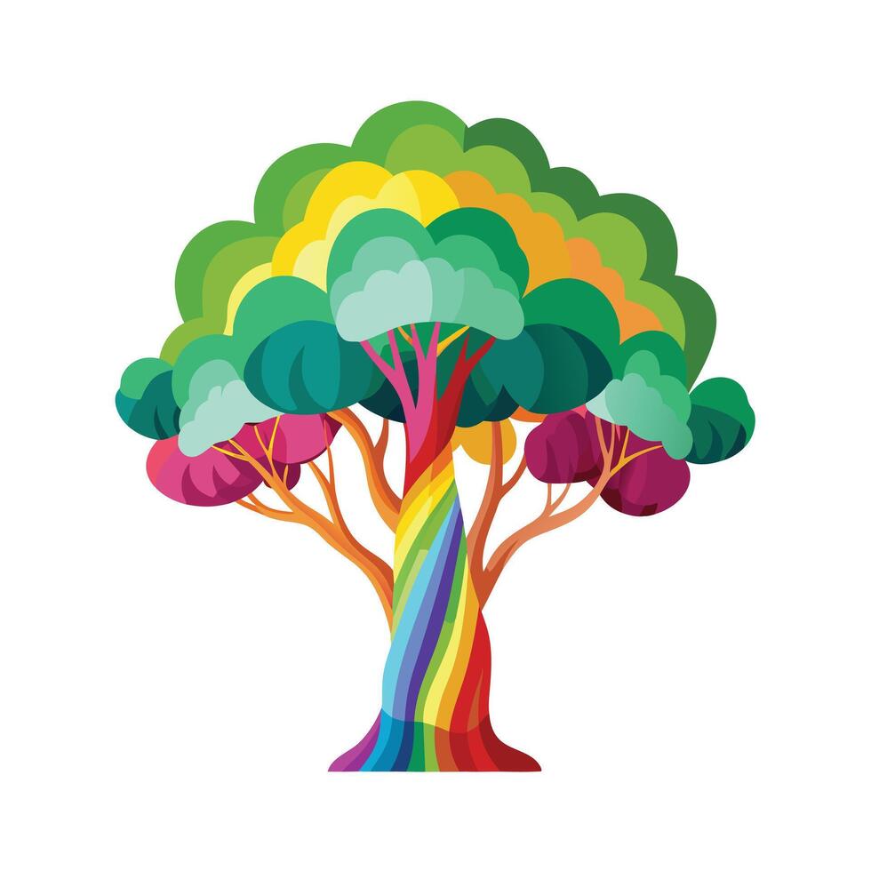Beautiful Single Big Tree Illustration vector