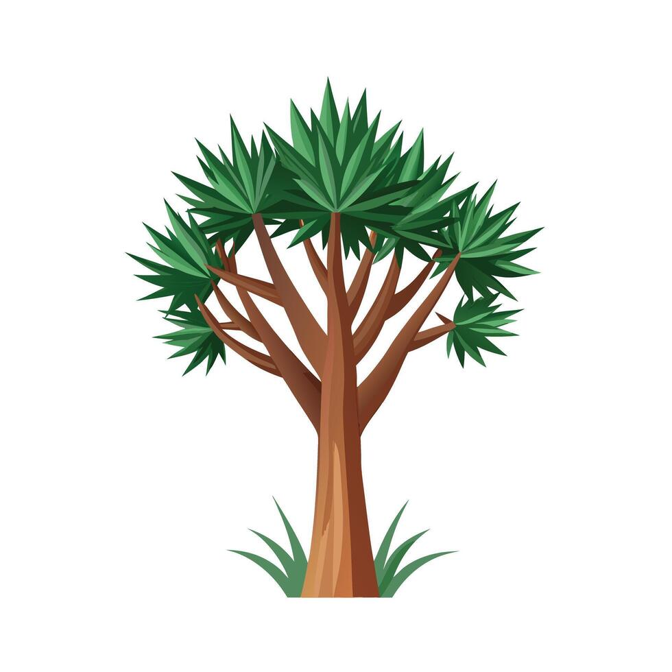 Beautiful Single Big Tree Illustration vector