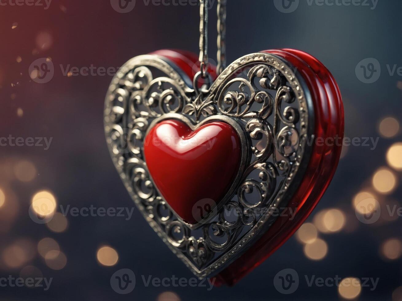 Happy valentine day, Blur and Select focus background. photo