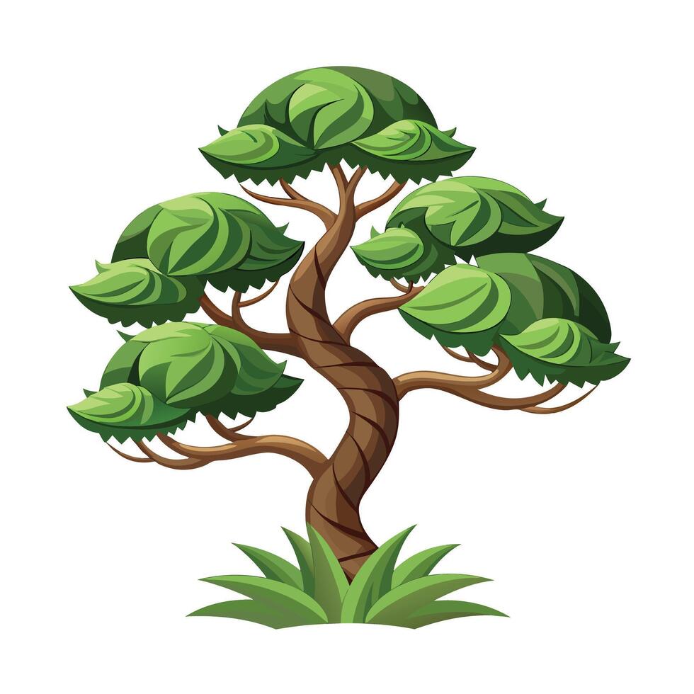 Beautiful Single Big Tree Illustration vector