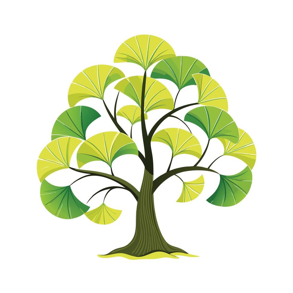 Beautiful Single Big Tree Illustration vector
