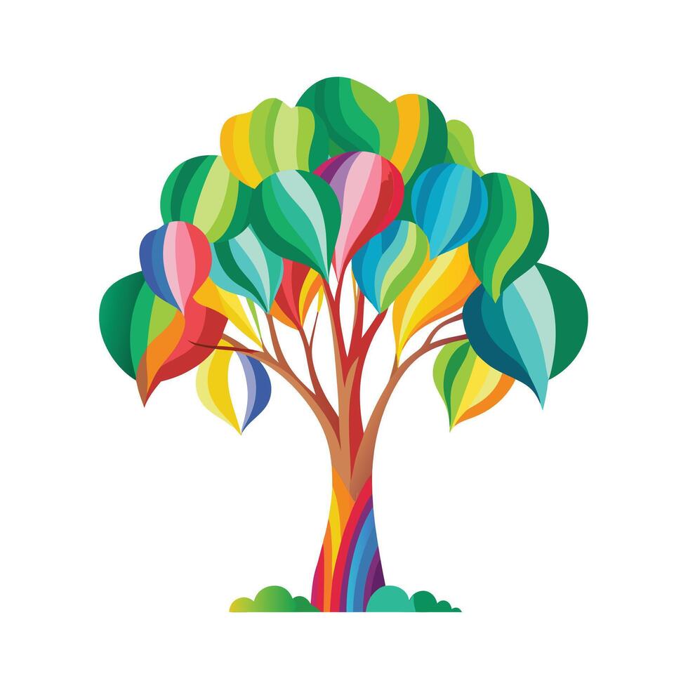 Beautiful Single Big Tree Illustration vector