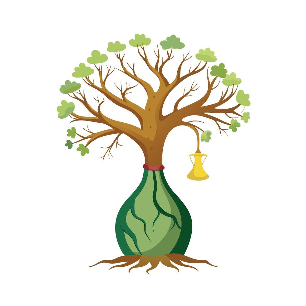 Beautiful Single Big Tree Illustration vector