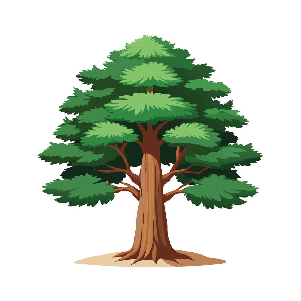 Beautiful Single Big Tree Illustration vector