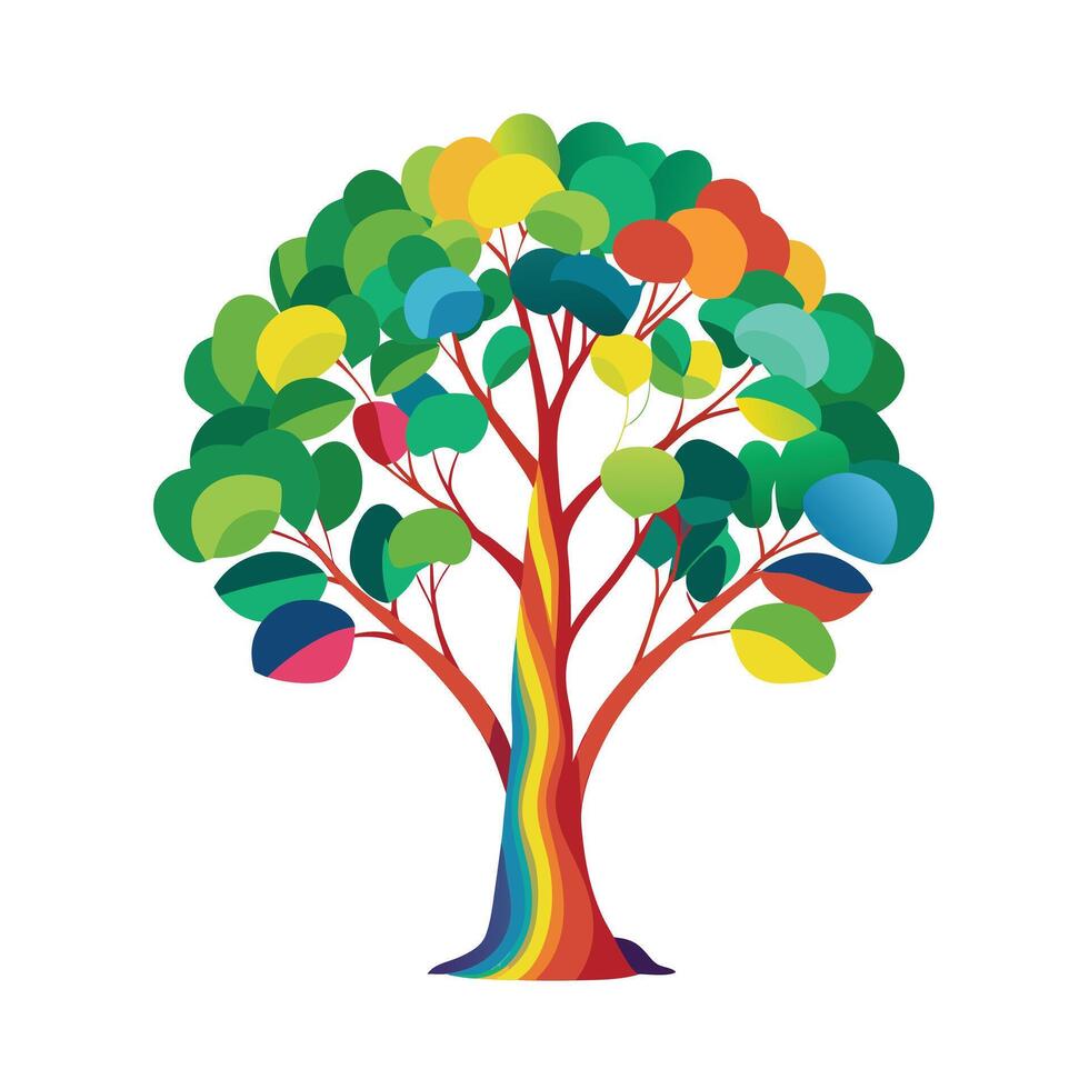 Beautiful Single Big Tree Illustration vector