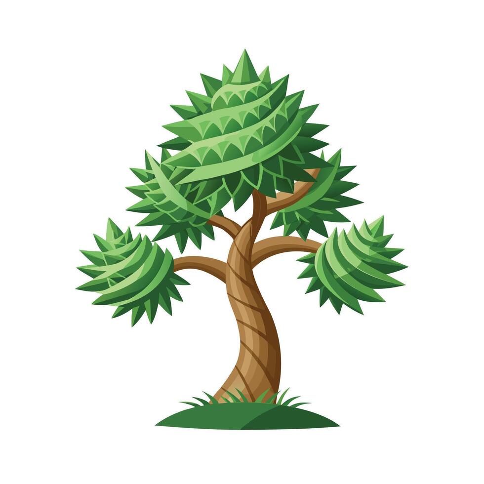 Beautiful Single Big Tree Illustration vector