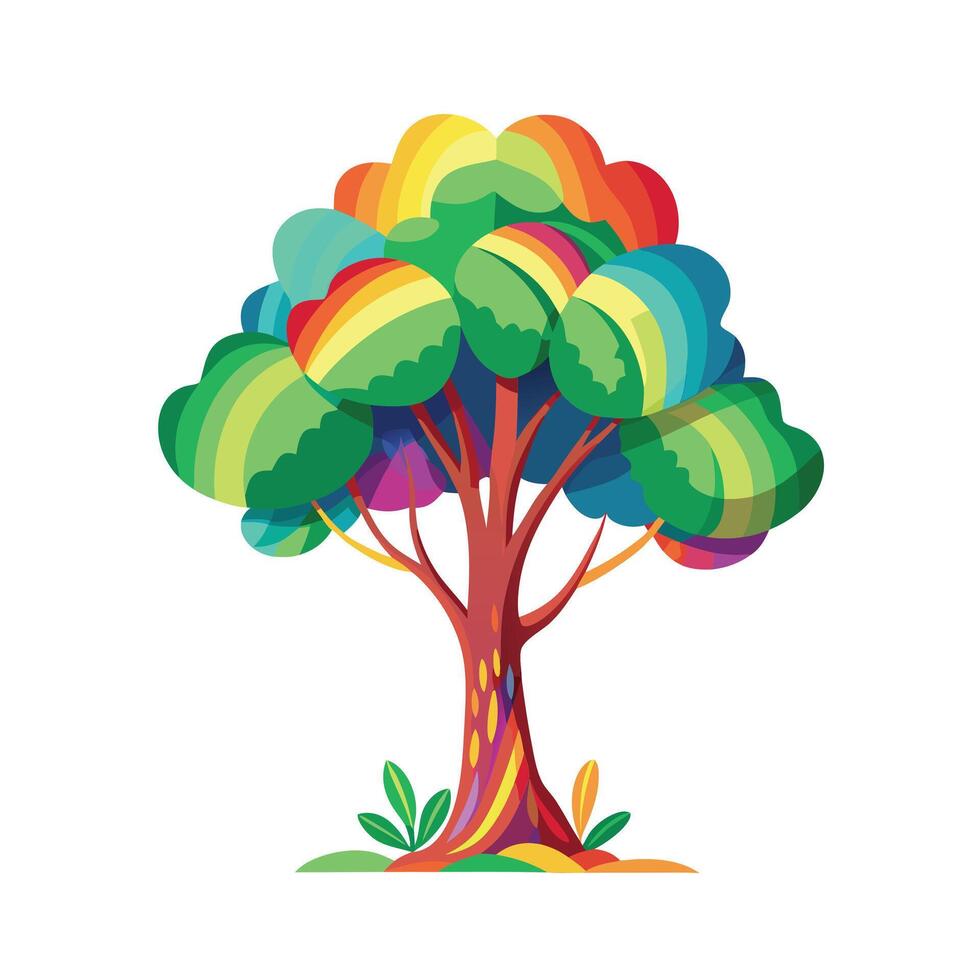 Beautiful Single Big Tree Illustration vector