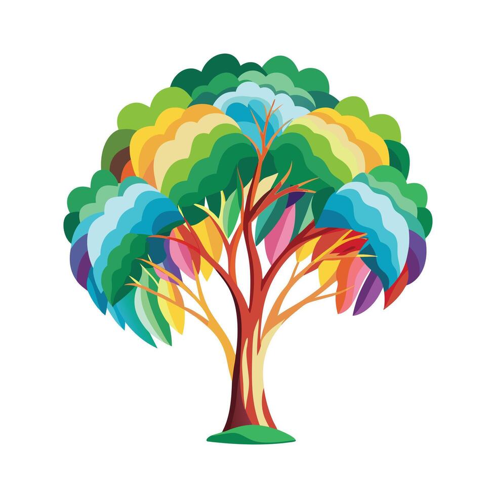 Beautiful Single Big Tree Illustration vector