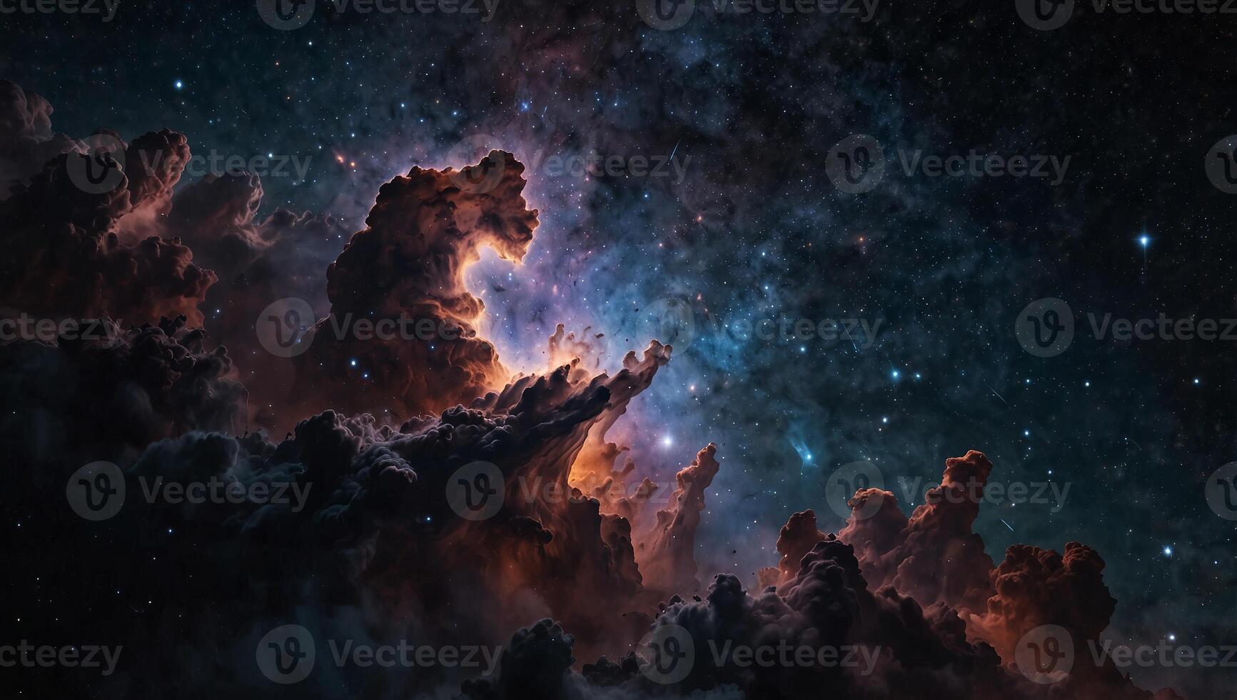 Glowing Nebula Unveiling the Enigmatic Beauty of Space Dust in Mesmerizing Astrophotography. photo
